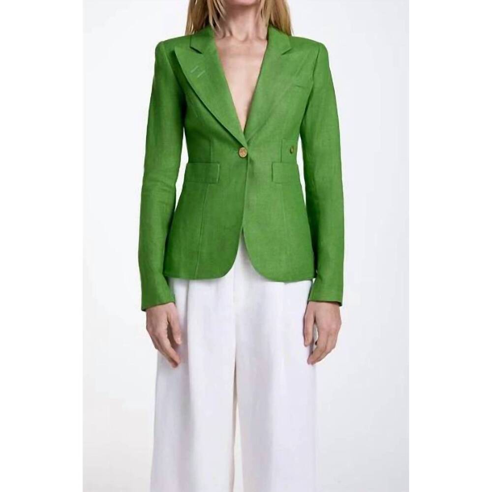 NEW SMYTHE linen dutchess blazer in green